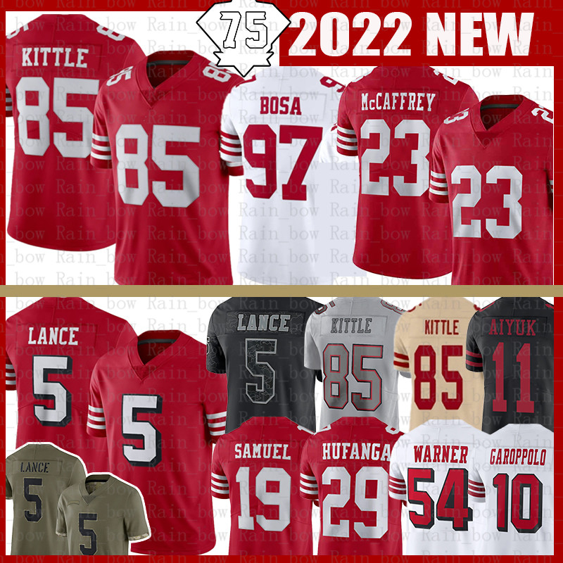 George Kittle Football Jersey Christian McCaffrey Fred Warner Trey Lance Nick Bosa Brandon Aiyuk Deebo Samuel Jimmy Garoppol San Franciscos, 2021 mens jersey(49r)
George Kittle Football Jersey Christian McCaffrey Fred Warner Trey Lance Nick Bosa Brandon Aiyuk Deebo Samuel Jimmy Garoppol San Franciscos, 2021 mens jersey(49r)