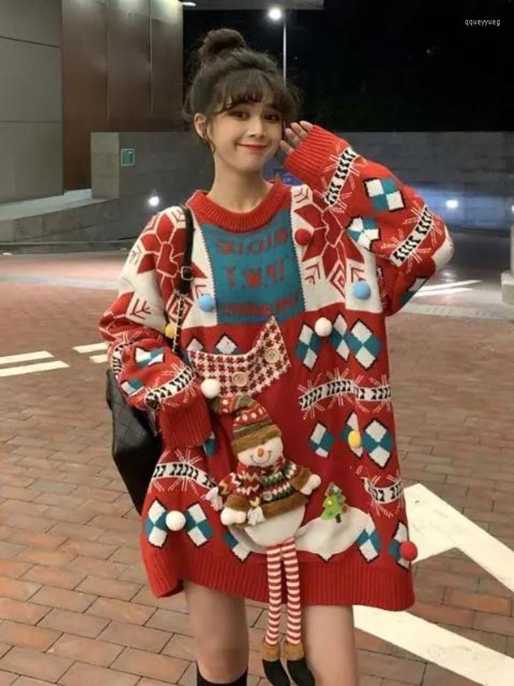 Women's Sweaters Korobov Autumn Sweet Knitted Tops Red Age Reduction Pullover Loose Lazy Contrasting Colors Winter Clothes Women Fashion
Women's Sweaters Korobov Autumn Sweet Knitted Tops Red Age Reduction Pullover Loose Lazy Contrasting Colors Winter Clothes Women Fashion