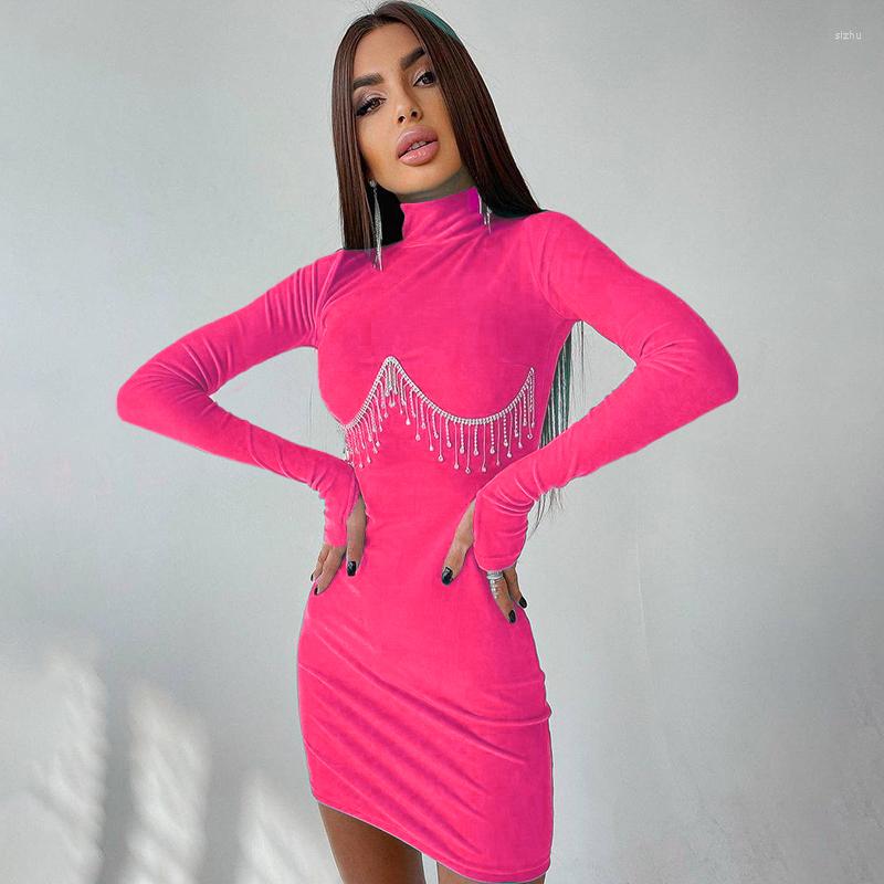 Casual Dresses Diamond Tassel Patchwork Women Long Sleeve High Neck Velvet Mini Dress Bodycon Sexy Streetwear Party 2022 Autumn Elegant
Casual Dresses Diamond Tassel Patchwork Women Long Sleeve High Neck Velvet Mini Dress Bodycon Sexy Streetwear Party 2022 Autumn Elegant