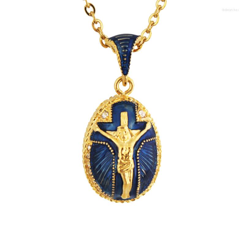 Pendant Necklaces YAFFIL Necklace Women Jewelry HandMade Gold Plating Jesus Cross Pattern Vintage Egg Charms Crystal 2022
Pendant Necklaces YAFFIL Necklace Women Jewelry HandMade Gold Plating Jesus Cross Pattern Vintage Egg Charms Crystal 2022