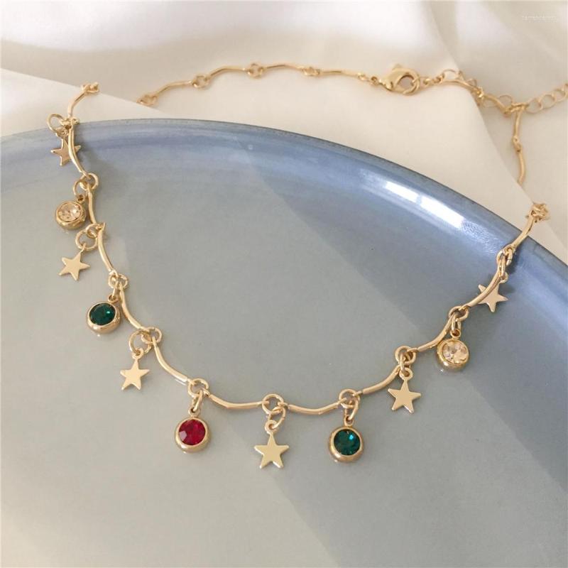 Choker Pretty Gold Color Plating Colorful Stone Star Charm Collar Necklace For Women Girl Party Elegant Decoration Jewelry Accessory 
Choker Pretty Gold Color Plating Colorful Stone Star Charm Collar Necklace For Women Girl Party Elegant Decoration Jewelry Accessory
