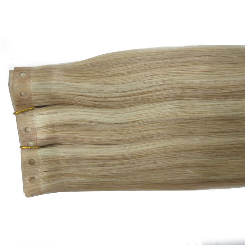 Top selling remy skin weft hair 100Gram european hair tape in humanhair extensions with holes 100g 3pcs