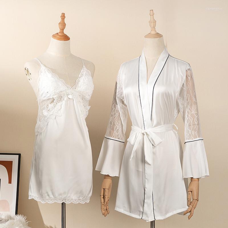 Women's Sleepwear JULY'S SONG Female 2 Pcs Pajamas Set Ice Silk Soild Color Sexy Lace Long Sleeve Summer Nightdress, Color 4
Women's Sleepwear JULY'S SONG Female 2 Pcs Pajamas Set Ice Silk Soild Color Sexy Lace Long Sleeve Summer Nightdress, Color 4