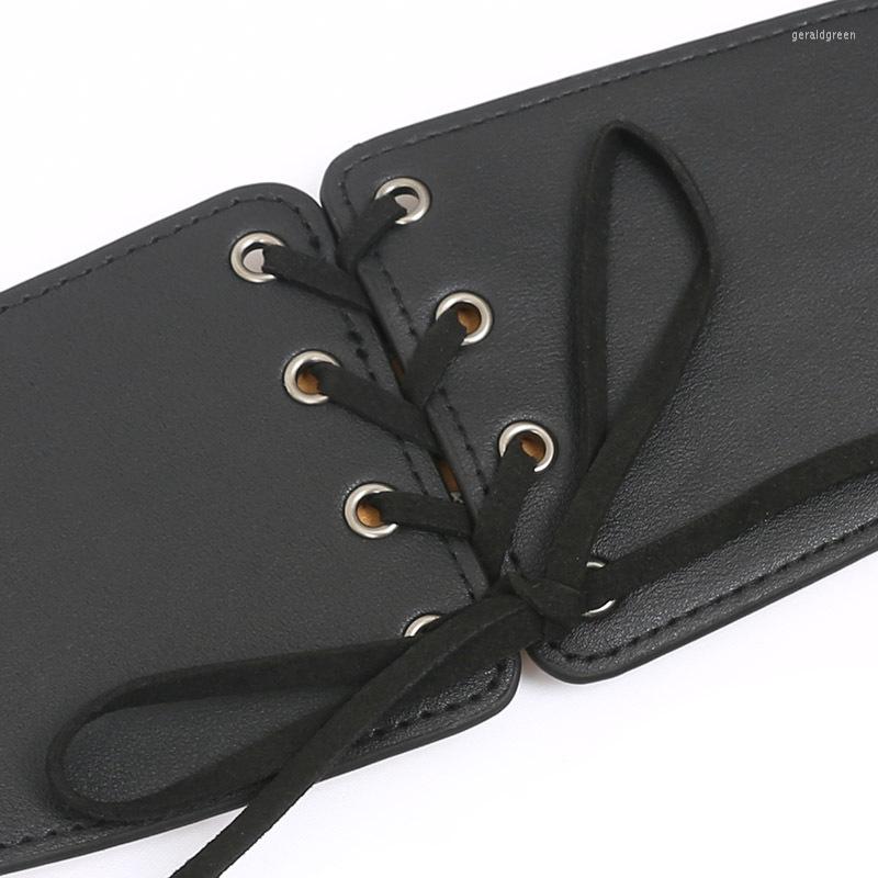 Belts Lady Fashion Dress Belt Retro Lace Tassel Wide Waist Elastic Waistbelt Female High Accessories B-9122, Black
