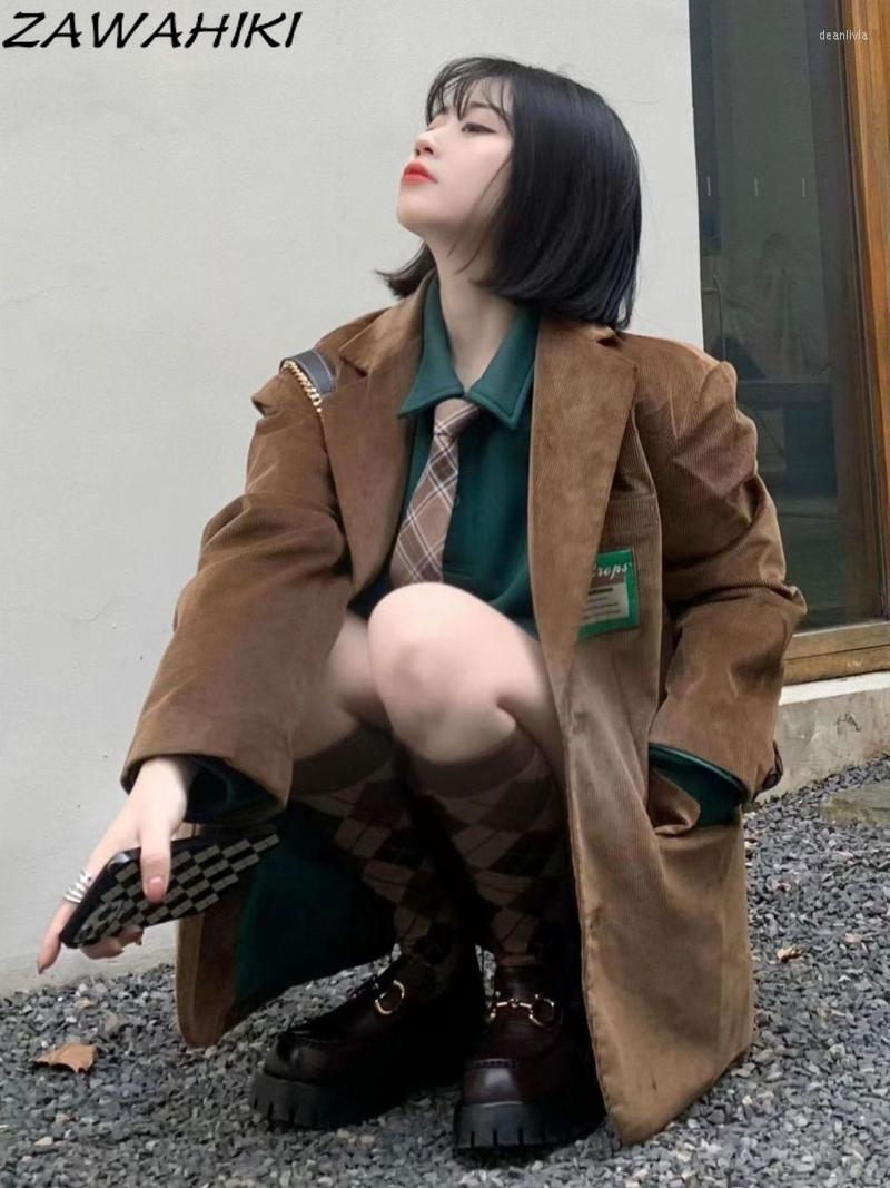 Women' Suits Vintage Loose Corduroy Blazer Jacket Brown Tops Retro 90s Single Breasted Outerwear Fashion Streetwear Women Solid Coats, Brown cots
Women' Suits Vintage Loose Corduroy Blazer Jacket Brown Tops Retro 90s Single Breasted Outerwear Fashion Streetwear Women Solid Coats, Brown cots