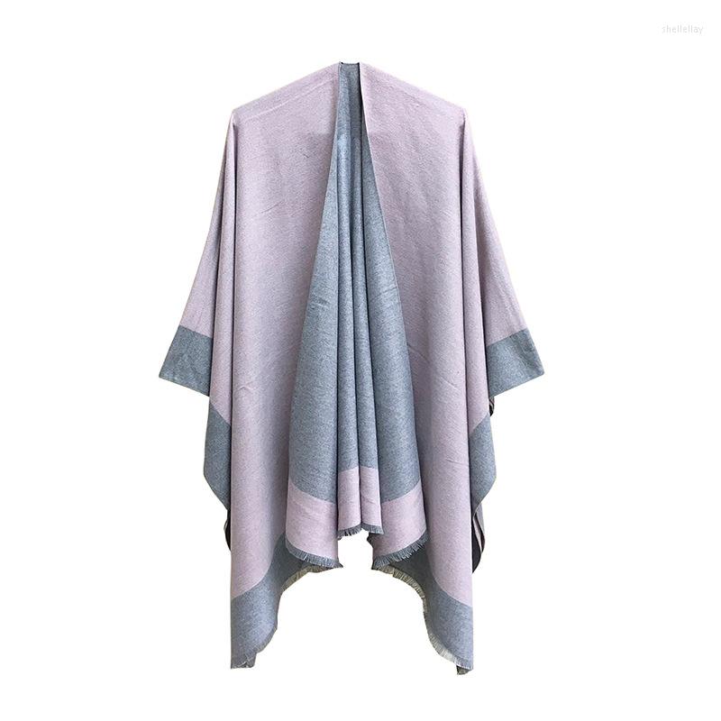 

Scarves Cashmere Ponchos And Capes Autumn Winter Fashion Women Shawl Scarf Travel Soft Solid Warm Cloak Thick Blanket 150 130CM