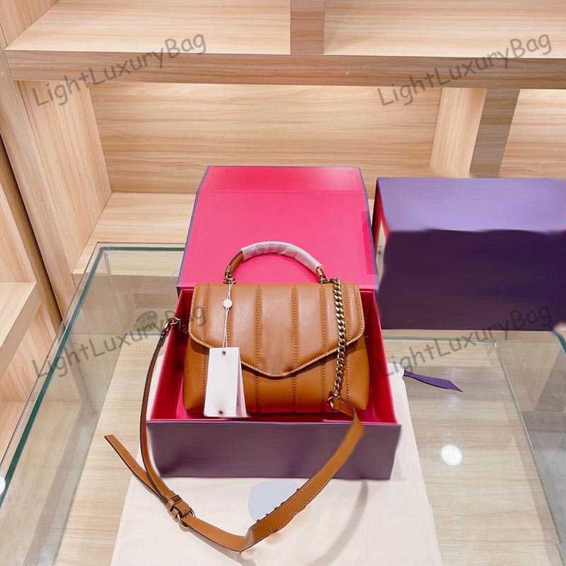 Designer Luxury Women Bag Torys Handbag TB Fashion Inclined Shoulder Bags Versatile Purses Tories Burchs Totes Large Capacity Saddle Coal Wallet 7A Quality OY, Brown 23x16cm