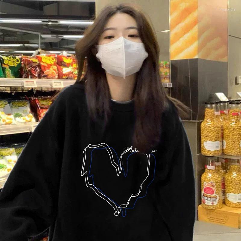 Women's Hoodies Retro Pullover Heart Print Casual Oversized Long Sleeve Women Autumn Korean Style Tops Harajuku Unisex Loose Sweatshirt, Black
Women's Hoodies Retro Pullover Heart Print Casual Oversized Long Sleeve Women Autumn Korean Style Tops Harajuku Unisex Loose Sweatshirt, Black