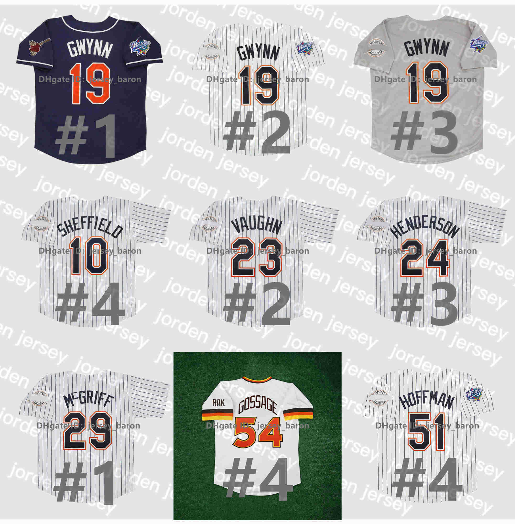 

NEW College Baseball Wears Vintage 1998 World Series Tony Gwynn Baseball Jersey Ken Caminiti Trevor Hoffman Gary Sheffield Wally Joyner Greg, As pic