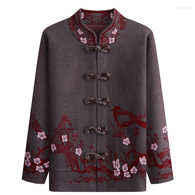 Women's Knits Autumn Winter Jacket Knitted Sweaters Elderly Women Cardigans Coat Femme Thick Warm Embroidery Cardigan Grandma Sweater Y446, Wine red no velvet
Women's Knits Autumn Winter Jacket Knitted Sweaters Elderly Women Cardigans Coat Femme Thick Warm Embroidery Cardigan Grandma Sweater Y446, Wine red no velvet