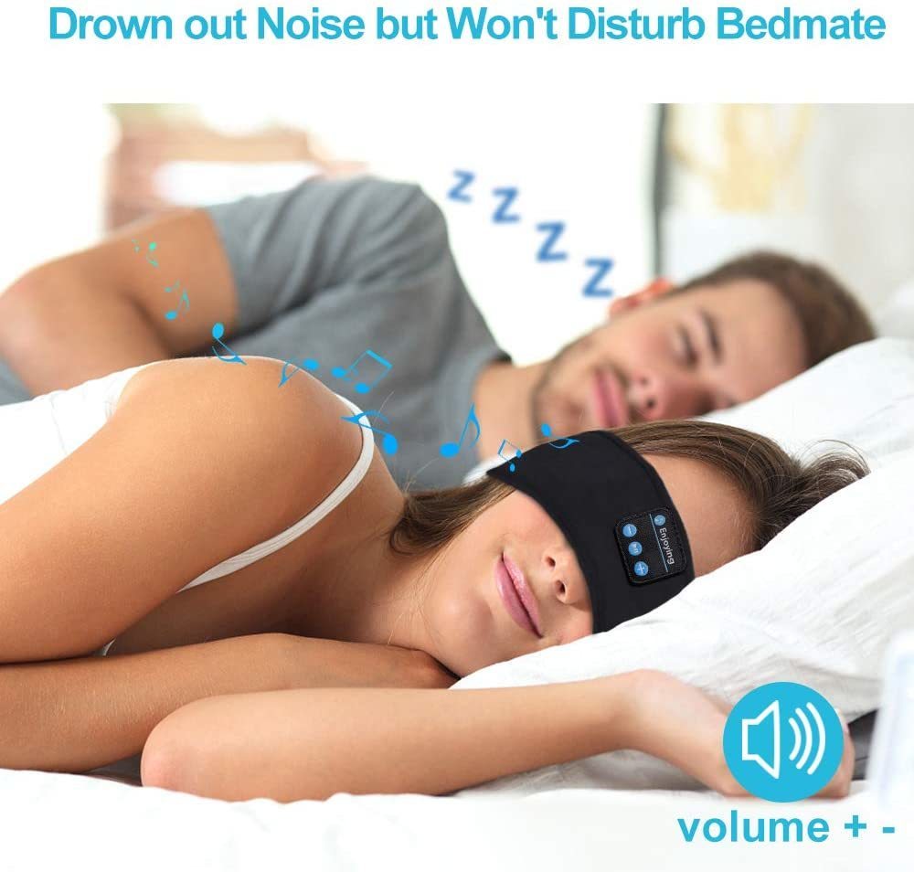 Cell Phone Earphones Bluetooth Sleeping Headphones Sports Headband Thin Soft Elastic Comfortable Wireless Music Earphones Eye Mask for Side Sleeper 22