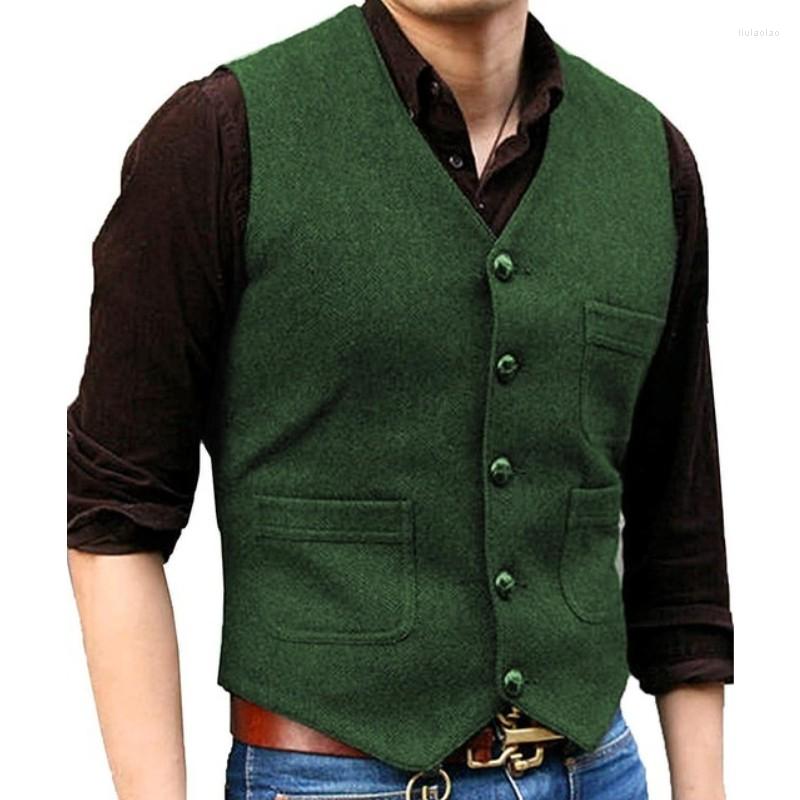 Men's Suits Tweed Vests Single-breasted Wool Herringbone Slim Men Suit Custom Made Sleeveless Jacket Mens Dress Wedding Waistcoat
Men's Suits Tweed Vests Single-breasted Wool Herringbone Slim Men Suit Custom Made Sleeveless Jacket Mens Dress Wedding Waistcoat
