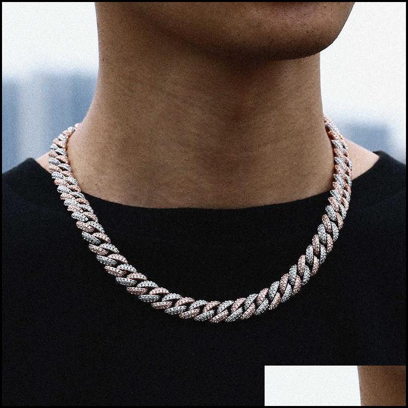 Pendant Necklaces 18Inch 10Mm Sterg Sier Setting Iced Out Moissanite Dia Hip Hop Cuban k Chain Miami Necklace Jewelry D Dhhj4
