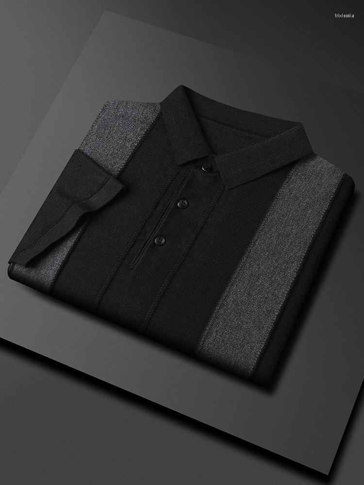 Men's Polos Summer 2022 Men Casual Slim Fit Polo Shirt Male Fashion Striped Knitted Sweater Pullover Turn-down Collar Tops B115, Black
Men's Polos Summer 2022 Men Casual Slim Fit Polo Shirt Male Fashion Striped Knitted Sweater Pullover Turn-down Collar Tops B115, Black