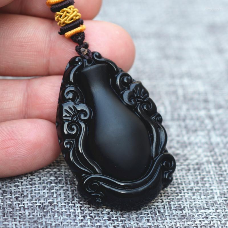 Pendant Necklaces Natural Black Obsidian Stone Jades Carved Ruyi Vase Necklace Gift For Women Fashion Jewelry
Pendant Necklaces Natural Black Obsidian Stone Jades Carved Ruyi Vase Necklace Gift For Women Fashion Jewelry