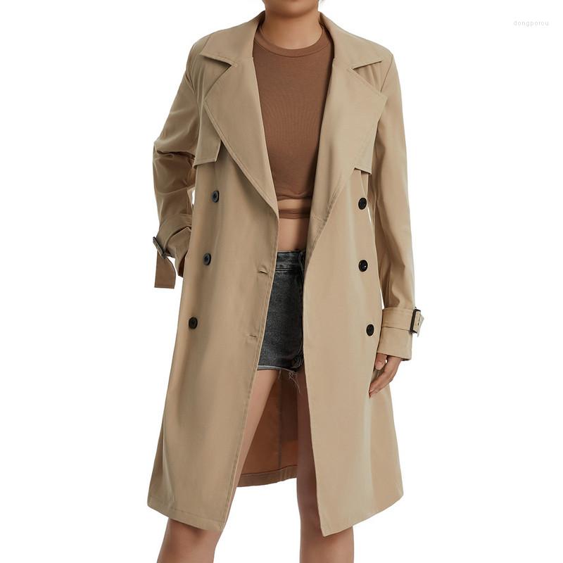 Women' Trench Coats Ladies Casual Wind Coat Spring Autumn 2022 Girls Solid Color Long Sleeve Lapel Double-breasted Outwear With Belt
Women' Trench Coats Ladies Casual Wind Coat Spring Autumn 2022 Girls Solid Color Long Sleeve Lapel Double-breasted Outwear With Belt