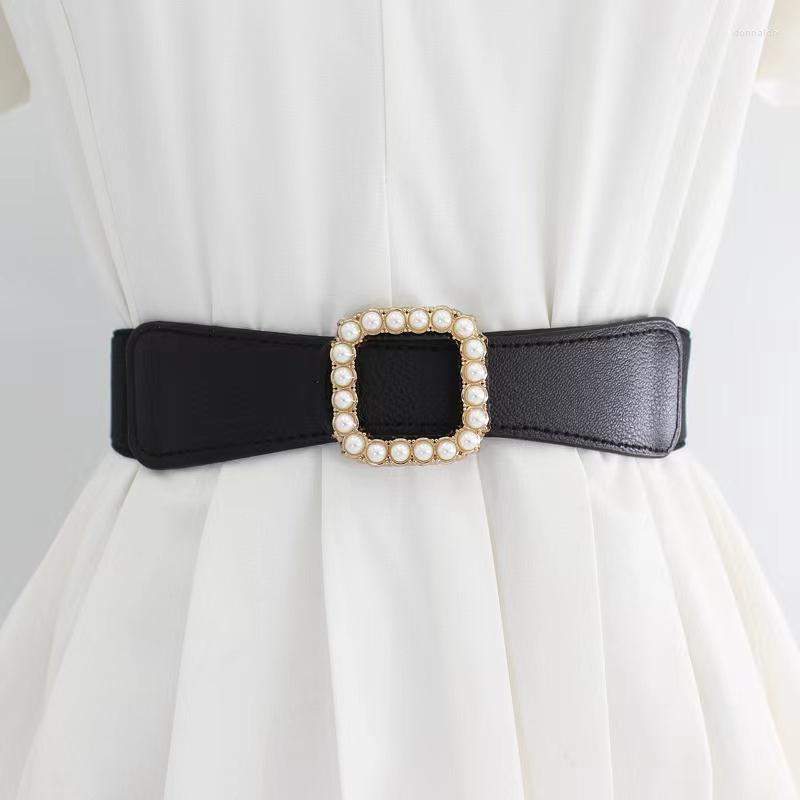 Belts Versatile Square Pearl Inlay Smooth Button Elastic Belt Dress Blouse Decoration For Women Ceinture Femme Gift, White
Belts Versatile Square Pearl Inlay Smooth Button Elastic Belt Dress Blouse Decoration For Women Ceinture Femme Gift, White