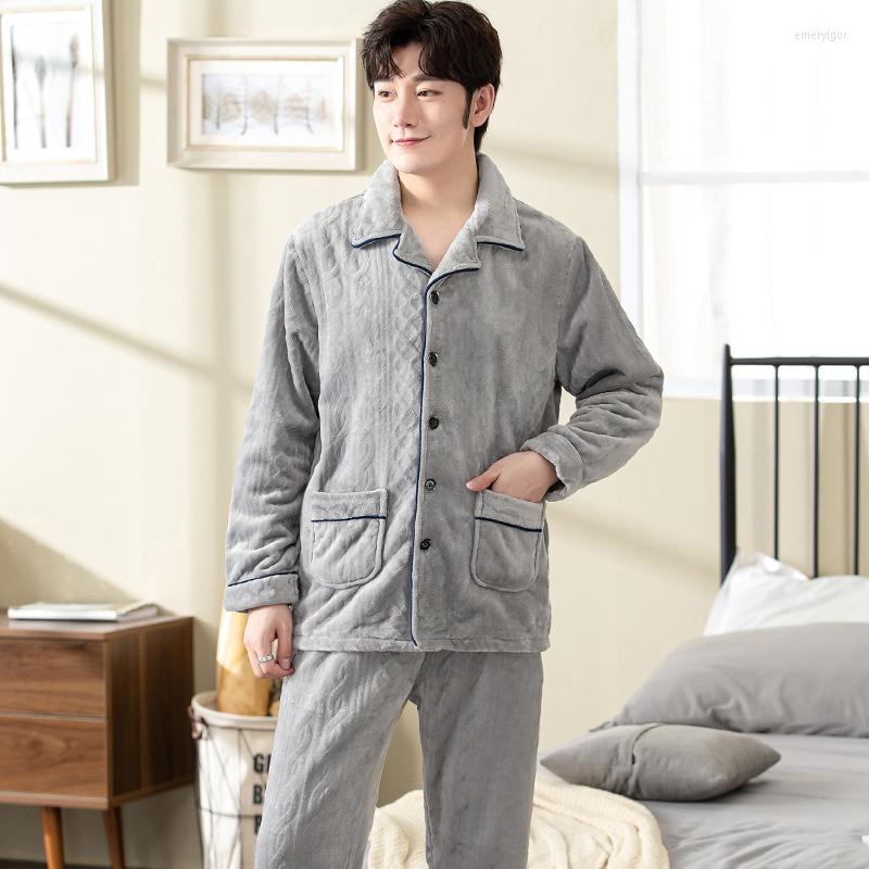 Men's Sleepwear Men's Autumn And Winter Thick Flannel Pajamas Sets Long Sleeve Fashion Style Solid Warm Big Yards -3XL Pijamas Hombre, Tm7001
Men's Sleepwear Men's Autumn And Winter Thick Flannel Pajamas Sets Long Sleeve Fashion Style Solid Warm Big Yards -3XL Pijamas Hombre, Tm7001