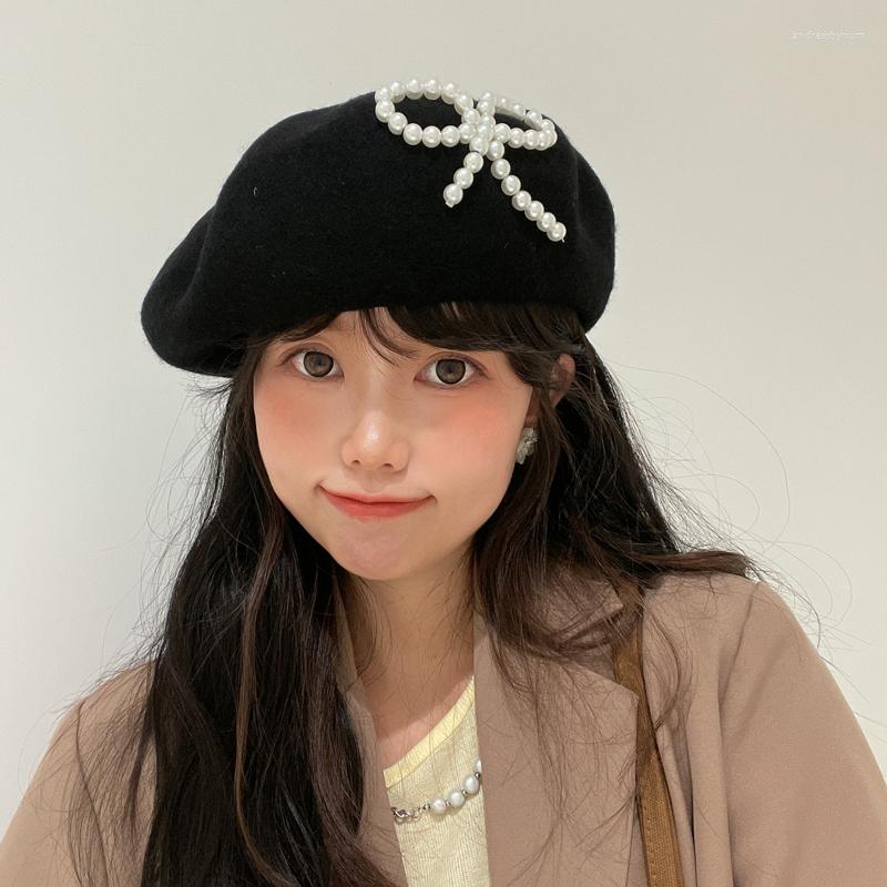Berets &Dolphin Luxury Women Fine Wool British Style Japanese Wild Pearl Bowknot Black Artist Cap Winter Painter Beanie Hats, Wine red
Berets &Dolphin Luxury Women Fine Wool British Style Japanese Wild Pearl Bowknot Black Artist Cap Winter Painter Beanie Hats, Wine red