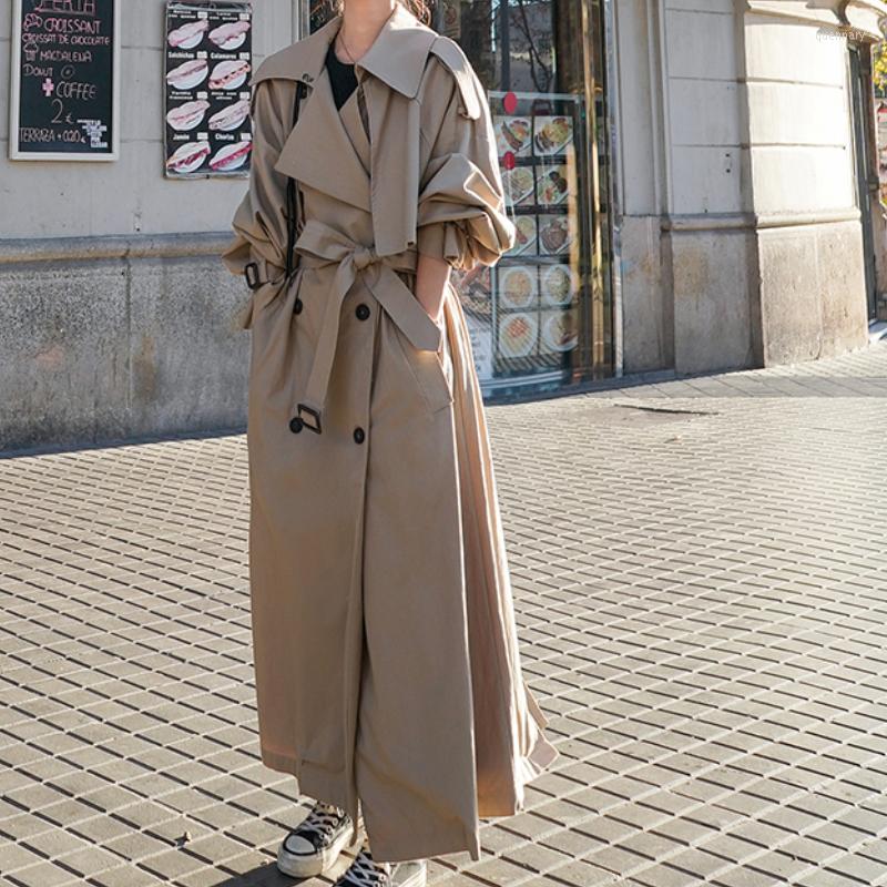 Women' Trench Coats Spring Fall Women' Oversized X-Long Korean Style Loose Coat Double-Breasted Belted Lady Cloak Windbreaker Grey, Khaki
Women' Trench Coats Spring Fall Women' Oversized X-Long Korean Style Loose Coat Double-Breasted Belted Lady Cloak Windbreaker Grey, Khaki