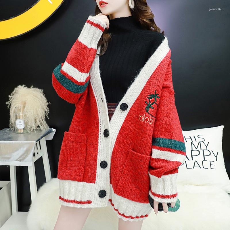 Women's Knits Women Long Cardigan Sweater Top Sleeve Lazy Wind Loose Knitting Cardigans Casual Embroidered Knitted W2092, Red
Women's Knits Women Long Cardigan Sweater Top Sleeve Lazy Wind Loose Knitting Cardigans Casual Embroidered Knitted W2092, Red