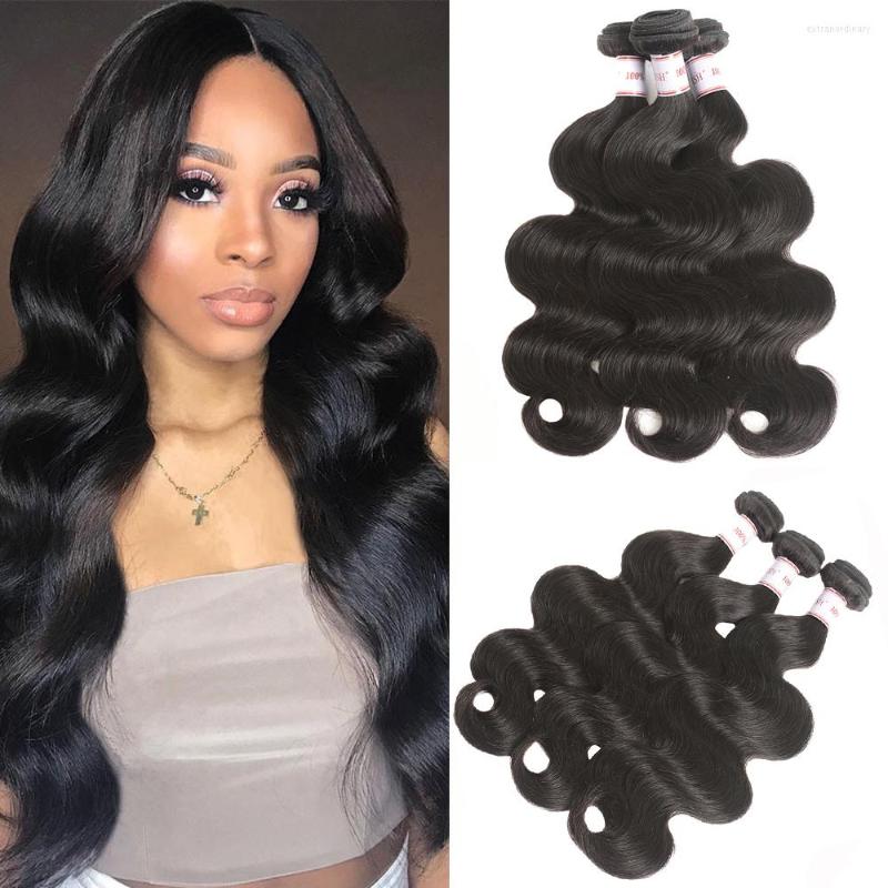 Human Hair Bulks MSH Brazilian Body Wave Weave 3 Bundles Non-Remy Medium Ratio