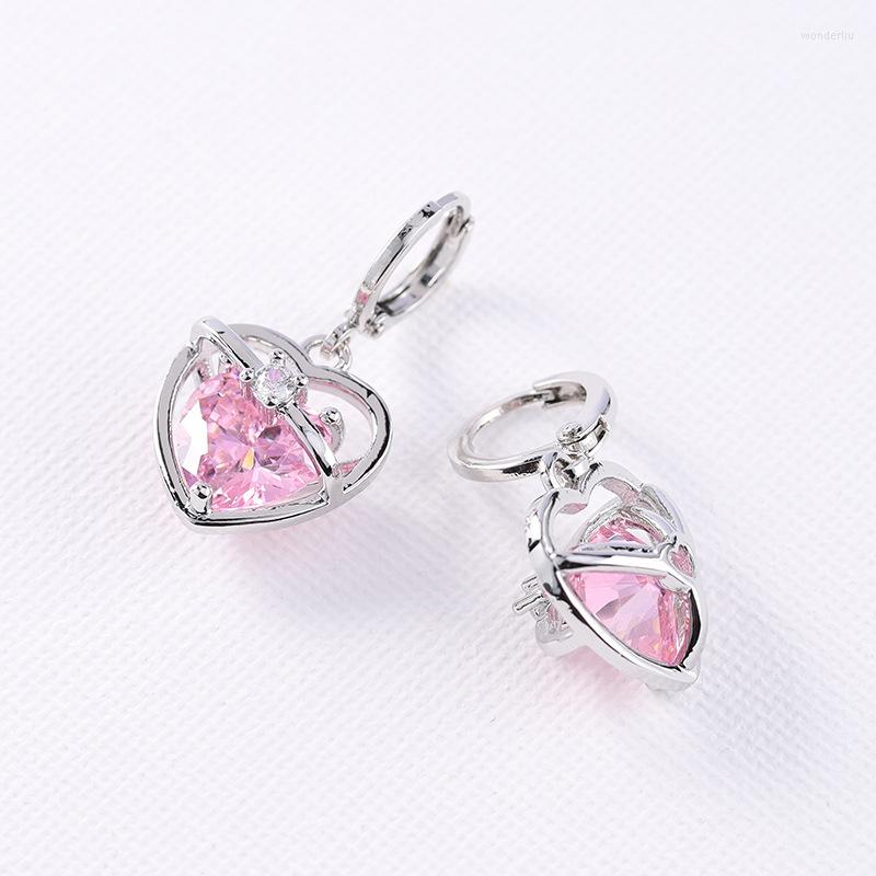 Dangle Earrings LONDANY Pink Zircon Love S925 Silver Needle Temperament Advanced For Women 
Dangle Earrings LONDANY Pink Zircon Love S925 Silver Needle Temperament Advanced For Women