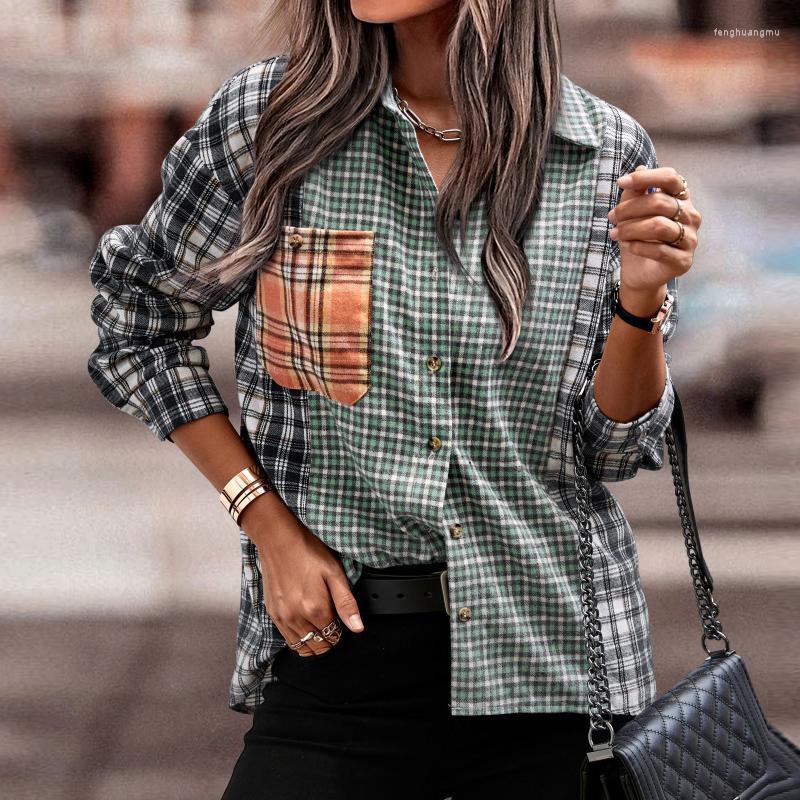 Women' Blouses 2022 Casual Long Sleeve Jackets Tops Women Autumn Lapel Buttoned-up Cardigans Lady Fashion Plaid Patchwork Coats, 03 blue
Women' Blouses 2022 Casual Long Sleeve Jackets Tops Women Autumn Lapel Buttoned-up Cardigans Lady Fashion Plaid Patchwork Coats, 03 blue
