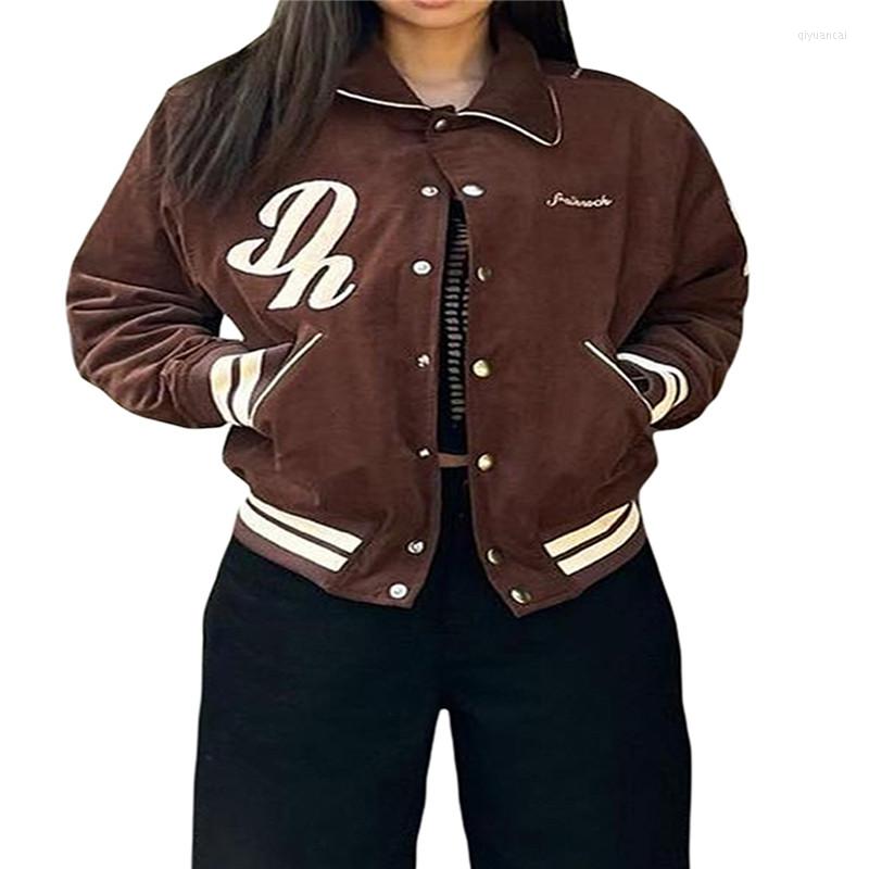 Women' Jackets Women Baseball Jacket Coat Casual Loose Letter Print Lapel Long Sleeve Button With Pockets Streetwear Fall Outerwear Y2K, Brown
Women' Jackets Women Baseball Jacket Coat Casual Loose Letter Print Lapel Long Sleeve Button With Pockets Streetwear Fall Outerwear Y2K, Brown
