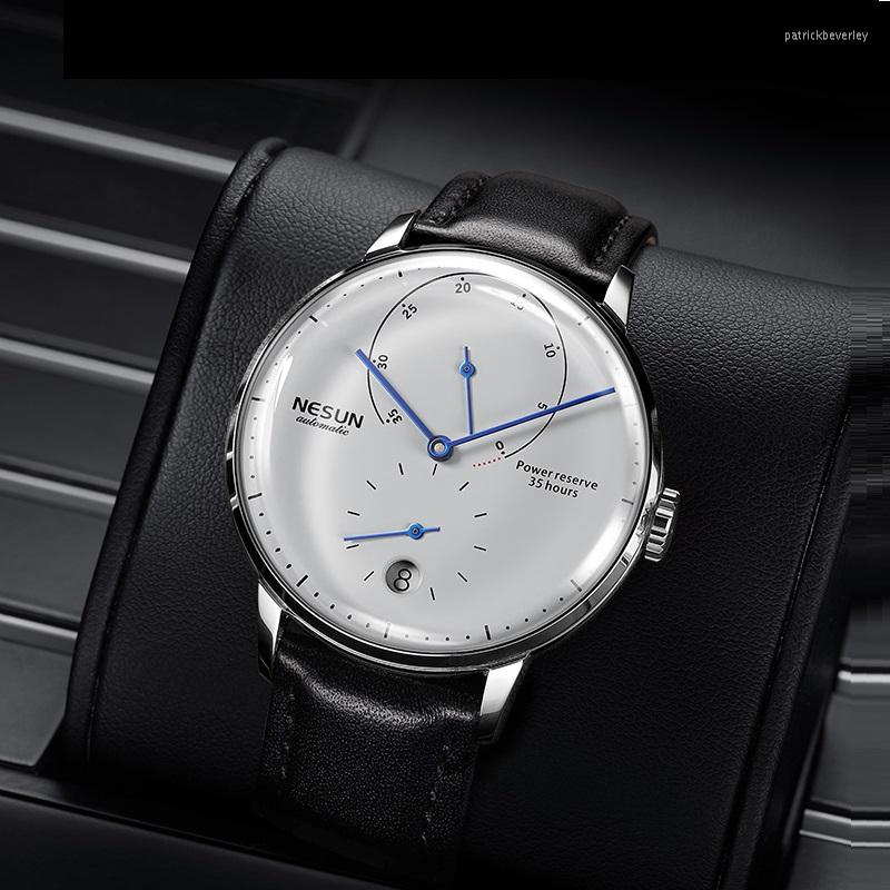 Wristwatches Top Brand Nesun Mens Watches Luxury Automatic Mechanical Watch Leather Waterproof Relogio Masculi Energy Display Male Gift 9603, Sbk
Wristwatches Top Brand Nesun Mens Watches Luxury Automatic Mechanical Watch Leather Waterproof Relogio Masculi Energy Display Male Gift 9603, Sbk