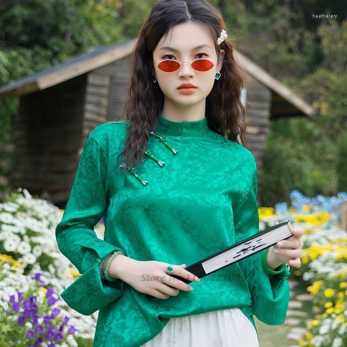 Ethnic Clothing 2022 Women Vintage Loose Qipao Blouse Chinese Hanfu Tops National Flower Print Satin Oriental Tang Suit
Ethnic Clothing 2022 Women Vintage Loose Qipao Blouse Chinese Hanfu Tops National Flower Print Satin Oriental Tang Suit