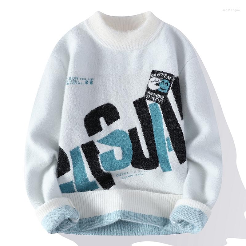 Men's Sweaters Men's Pullover Sweater Loose Casual Warm Trend Knitted Man Clothes, 98530-white 
Men's Sweaters Men's Pullover Sweater Loose Casual Warm Trend Knitted Man Clothes, 98530-white