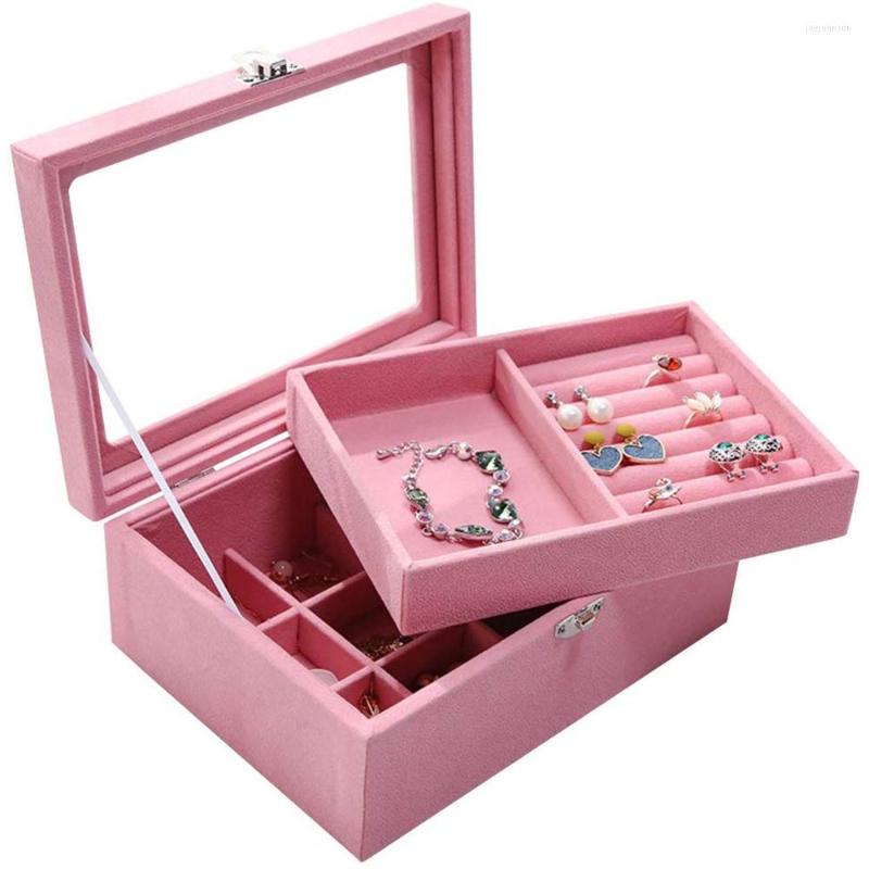 Jewelry Pouches 2-Layer 12 Grids Box Organizer With Lock Velvet Rings Tray Display Holder Earrings Necklace Bracelet Storage Case-Pink
Jewelry Pouches 2-Layer 12 Grids Box Organizer With Lock Velvet Rings Tray Display Holder Earrings Necklace Bracelet Storage Case-Pink