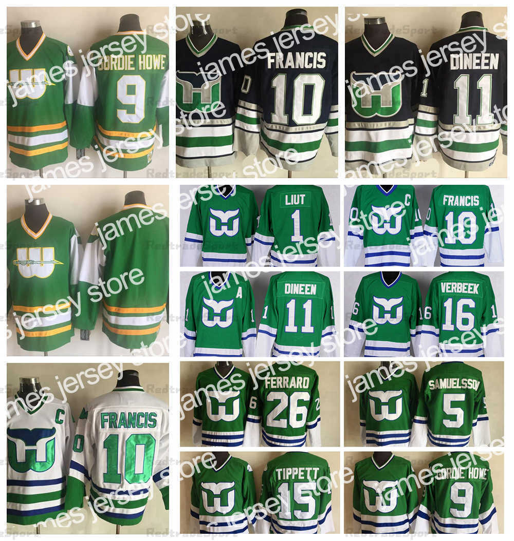 Hockey Jerseys Mens Vintage Hartford Whalers 10 Ron Francis Hockey Jerseys 9 GORDIE HOWE 26 Ray Ferraro 5 Samuelsson 16 Pat Verbeek 11 Kevin Dineen 1 Mike, White 10 
Hockey Jerseys Mens Vintage Hartford Whalers 10 Ron Francis Hockey Jerseys 9 GORDIE HOWE 26 Ray Ferraro 5 Samuelsson 16 Pat Verbeek 11 Kevin Dineen 1 Mike, White 10