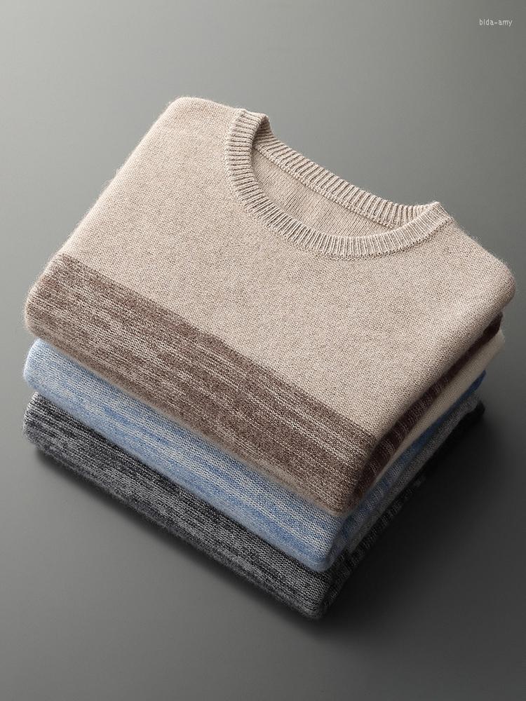 Men' Sweaters 2022 Winter Men' Round Neck Thickened Cashmere Sweater Color Contrast Knitted Pullover R2129, Khaki
Men' Sweaters 2022 Winter Men' Round Neck Thickened Cashmere Sweater Color Contrast Knitted Pullover R2129, Khaki