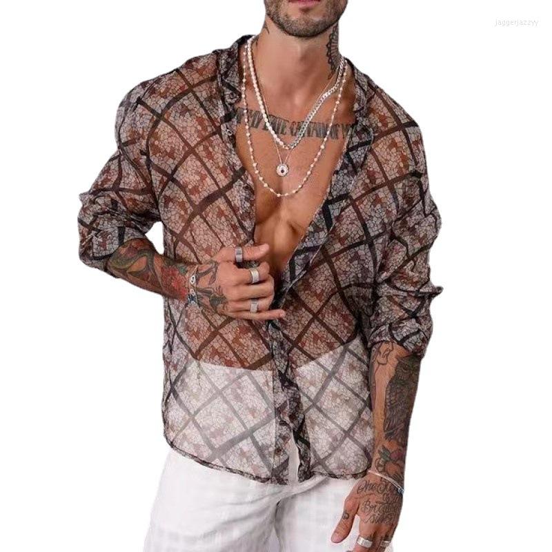 Men' Casual Shirts 2022 Summer Style See Through Mesh Long Sleeve For Men Blusas Plus Size Clothing -5XL Loose Cardigan Printing, Multi
Men' Casual Shirts 2022 Summer Style See Through Mesh Long Sleeve For Men Blusas Plus Size Clothing -5XL Loose Cardigan Printing, Multi