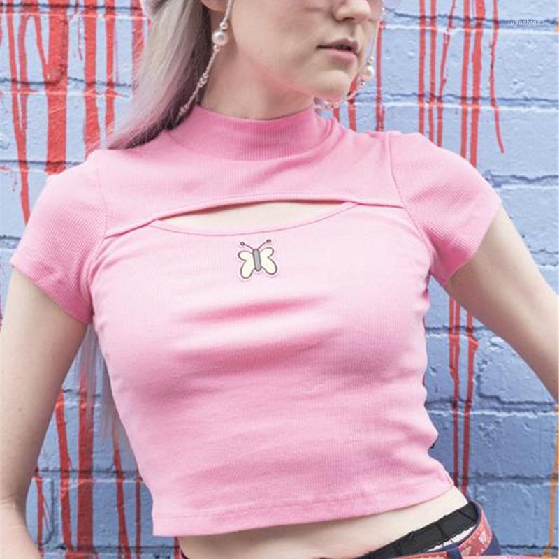Women' T Shirts Butterfly Embroidery Print Crop Top Y2k Knitted Shirt Short Sleeve Tshirt Half High Collar Hollow Out Women Pink T-shirts
Women' T Shirts Butterfly Embroidery Print Crop Top Y2k Knitted Shirt Short Sleeve Tshirt Half High Collar Hollow Out Women Pink T-shirts