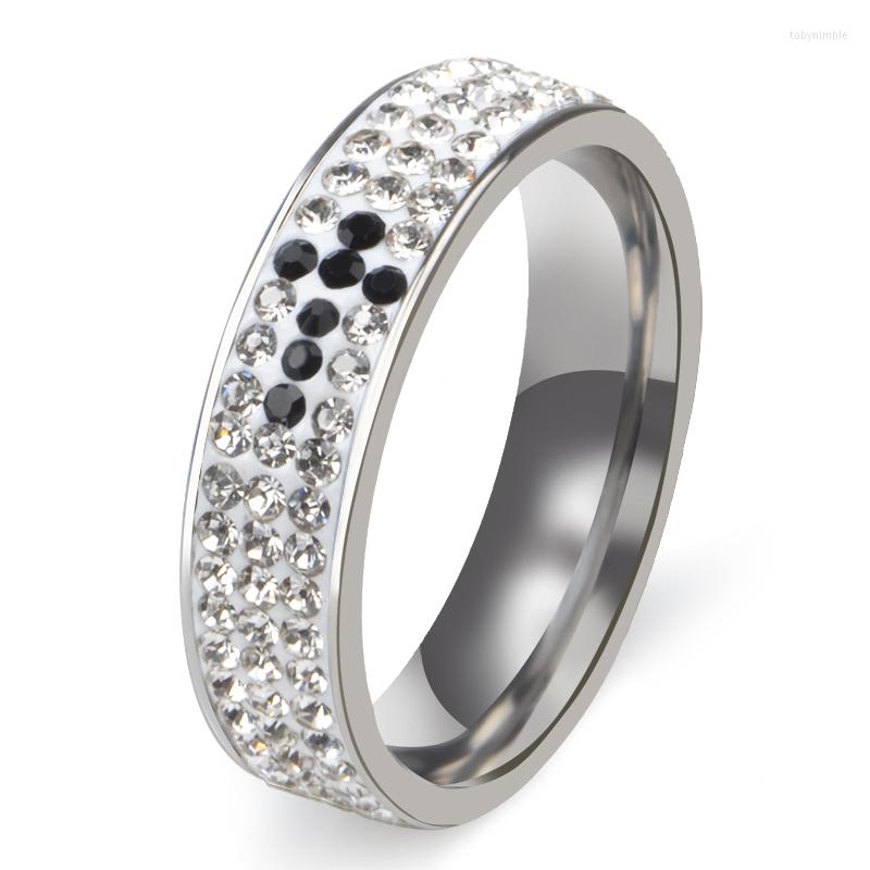 Wedding Rings 3Rows Black Crystal Cross Pattern Fashion Stainless Steel Full Finger Ring For Women Men Party Engagement Anniversary
Wedding Rings 3Rows Black Crystal Cross Pattern Fashion Stainless Steel Full Finger Ring For Women Men Party Engagement Anniversary