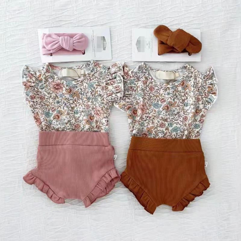 Clothing Sets Lovely Summer Infant Baby Girls 3pcs Clothes Outfits Floral Print Ruffles Sleeve Romper Tops Solid Ribbed High Waist Shorts
Clothing Sets Lovely Summer Infant Baby Girls 3pcs Clothes Outfits Floral Print Ruffles Sleeve Romper Tops Solid Ribbed High Waist Shorts