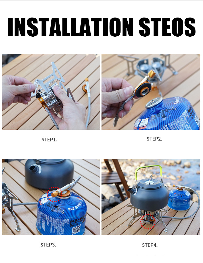 Camp Kitchen 5800W 3 Burners Camping Gas Stove Foldable Piezo Ignition Lightweight Windproof Backpacking Outdoor Sport Cooking 221021
