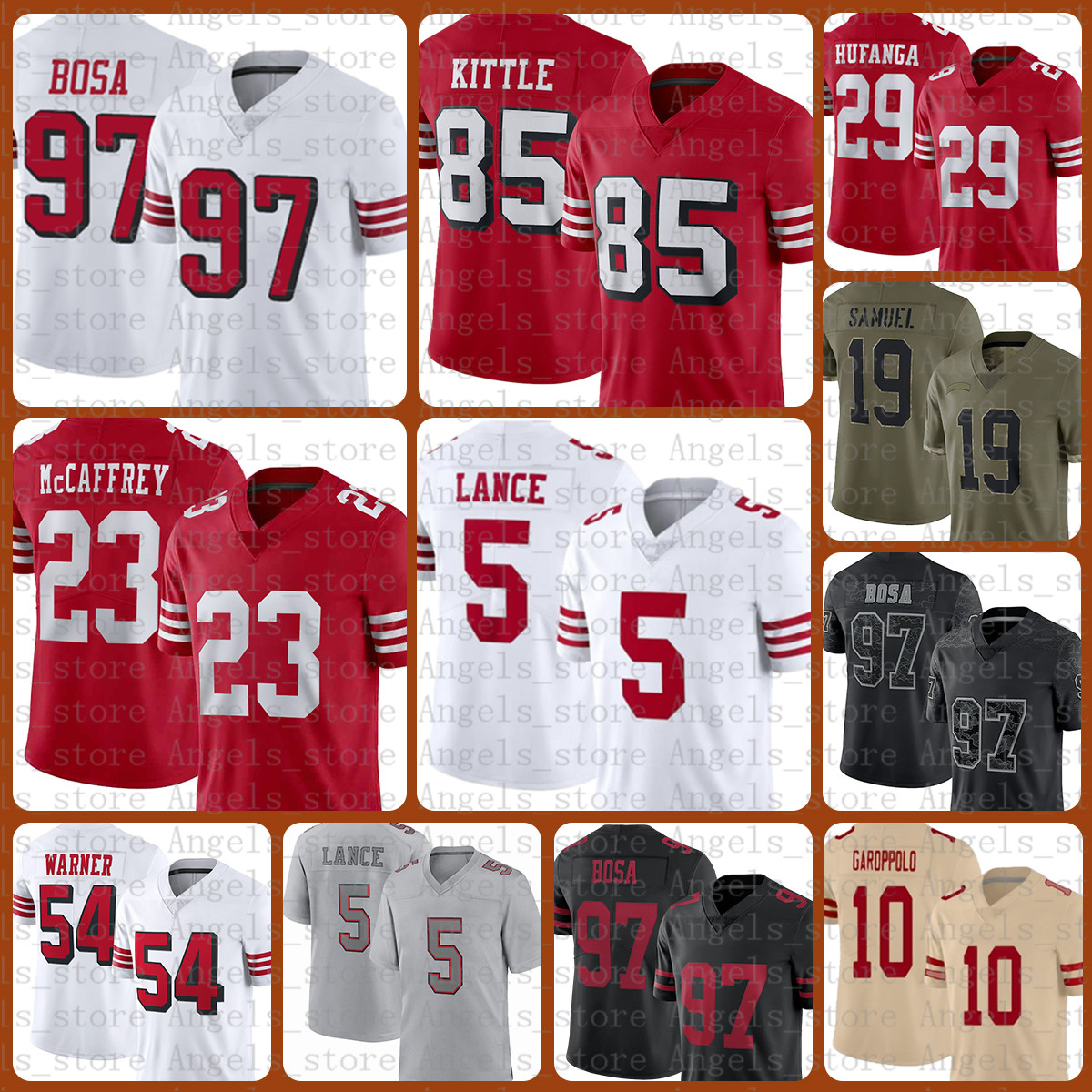 Deebo Samuel Robbie Gould 49ers Football Jerseys Christian McCaffrey Talanoa Hufanga Nick Bosa Trey Lance George Kittle Deion Sanders Fred Warner Kyle Juszczyk, Mens-49r