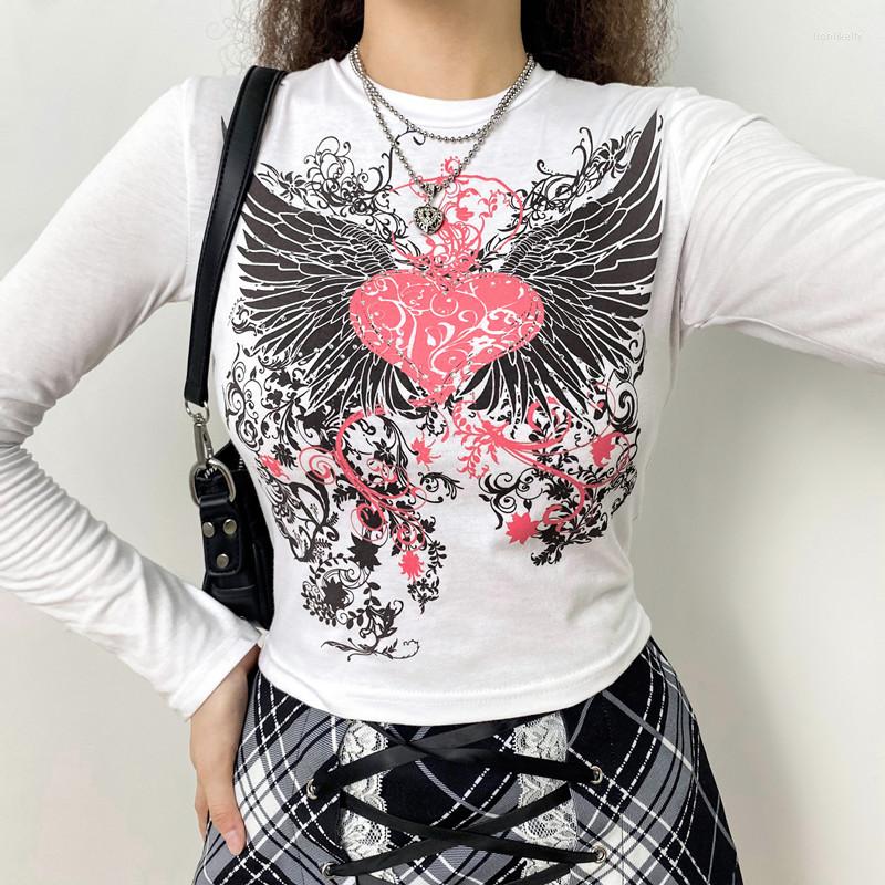 Women' T Shirts Goth Heart Wing Print Shirt For Women Rhinestone Long Sleeve Graphic Tee Femme Cropped Tops Tshirts Baby 2022 Spring, Black
Women' T Shirts Goth Heart Wing Print Shirt For Women Rhinestone Long Sleeve Graphic Tee Femme Cropped Tops Tshirts Baby 2022 Spring, Black