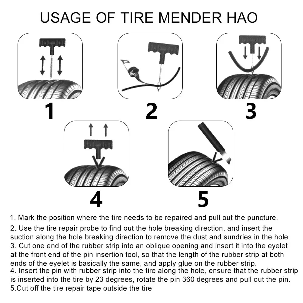 Motorcycle Auto Tire Faster Repair Tools Kits Motor Bicycle Tubeless Tyre Puncture Plug Auto Accessories