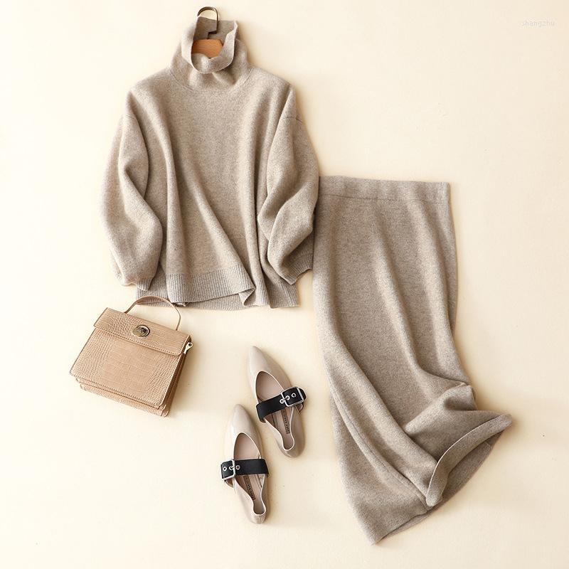 Work Dresses Luxury Winter Thick Cashmere Warm Turtleneck Sweater Plus Elegant Shirt 2 Piece Set, Beige 
Work Dresses Luxury Winter Thick Cashmere Warm Turtleneck Sweater Plus Elegant Shirt 2 Piece Set, Beige