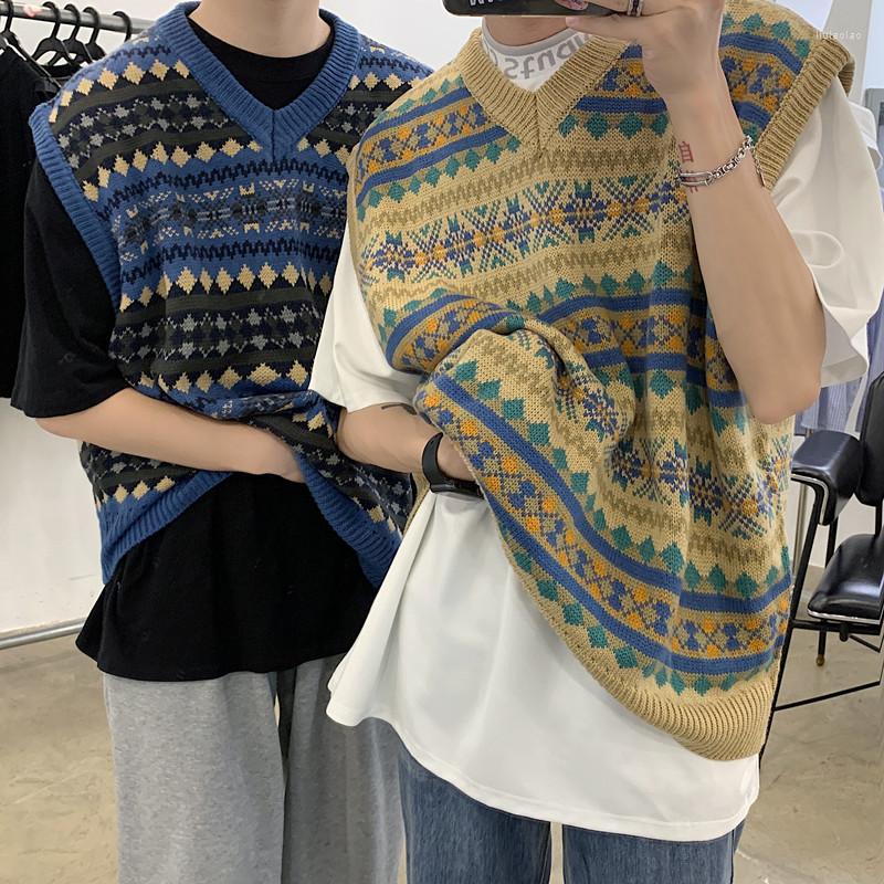 Men's Vests Autumn Ethnic Style Geometric Jacquard V-neck Knit Vest Men And Women Retro Loose Sleeveless Sweater Coats, Khaki
Men's Vests Autumn Ethnic Style Geometric Jacquard V-neck Knit Vest Men And Women Retro Loose Sleeveless Sweater Coats, Khaki