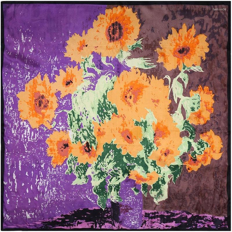 Scarves Silk Scarf Women Sun Flower Hijab Bandana 2022 Top Print Middle Square Wrap Gift For Lady
Scarves Silk Scarf Women Sun Flower Hijab Bandana 2022 Top Print Middle Square Wrap Gift For Lady