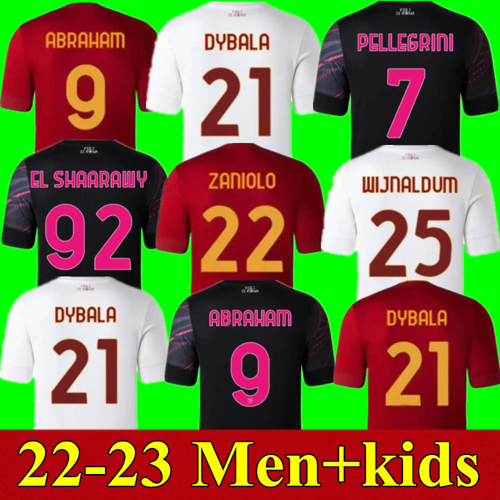 22 23 roma SOCCER JERSEYS DYBALA home belotti CELIK Pellegrini Abraham 2022 2023 Wijnaldum Zaniolo MANCINI KUMBULLA men kids kit FOOTBALL EL SHAARAWY Uniform, Adult home+patch
22 23 roma SOCCER JERSEYS DYBALA home belotti CELIK Pellegrini Abraham 2022 2023 Wijnaldum Zaniolo MANCINI KUMBULLA men kids kit FOOTBALL EL SHAARAWY Uniform, Adult home+patch