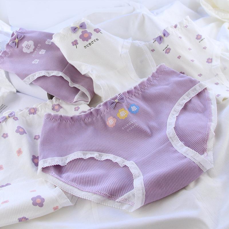 Women's Panties Sweet Girl Purple Print Bow Ruffle Cotton Women Underwear Mid Waist Student Seamless Lingerie Briefs, Style 4
Women's Panties Sweet Girl Purple Print Bow Ruffle Cotton Women Underwear Mid Waist Student Seamless Lingerie Briefs, Style 4