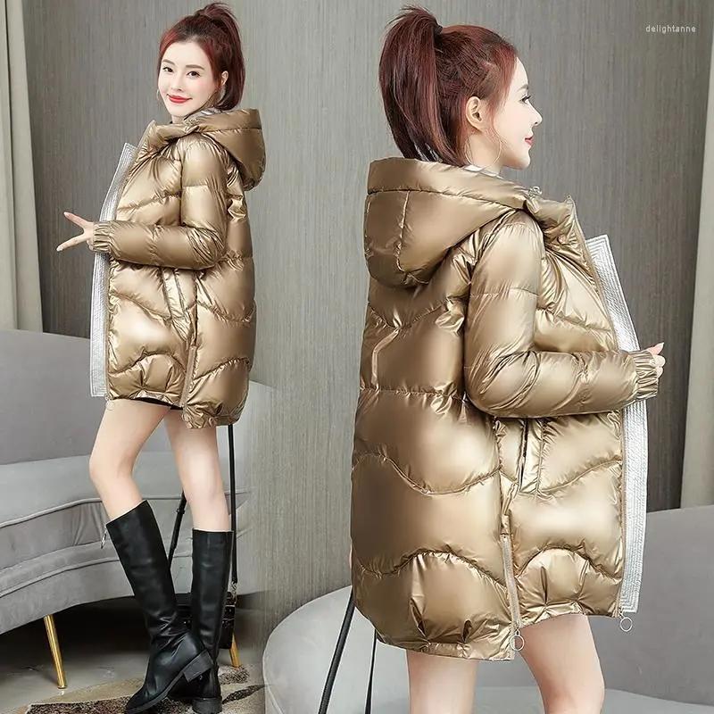 Women's Down 2022 Winter Jacket Parkas Women Glossy Cotton Hooded Parka Warm Female Padded Casual Outwear, Black
Women's Down 2022 Winter Jacket Parkas Women Glossy Cotton Hooded Parka Warm Female Padded Casual Outwear, Black