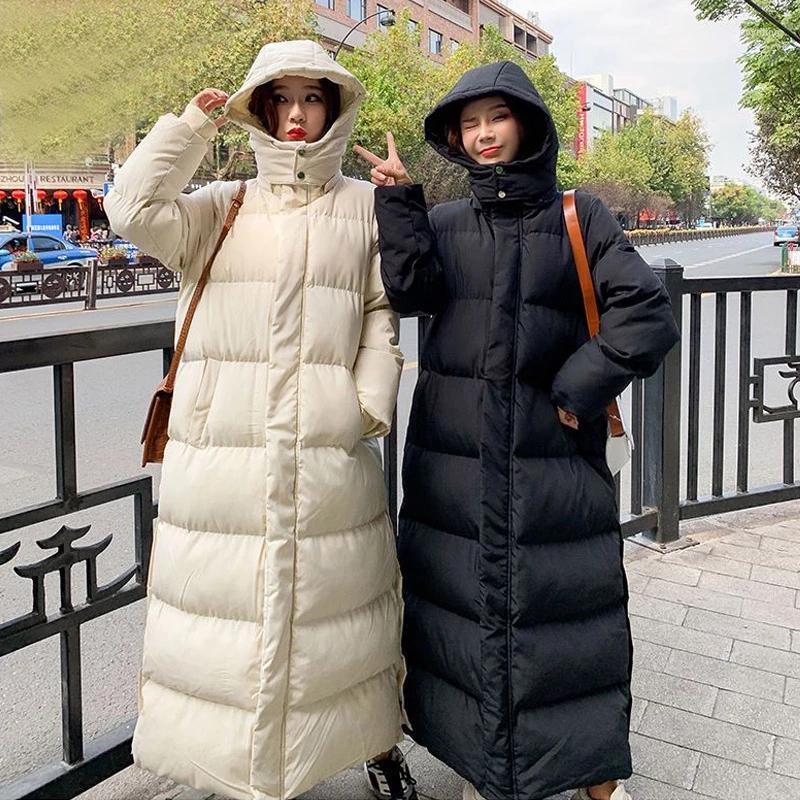 Women' Down Long Womne Jacket Loose Cotton Padded Parkas Thickened X-Long Over Knee Hoodie With Thick Winter Coat Outwear, Black 
Women' Down Long Womne Jacket Loose Cotton Padded Parkas Thickened X-Long Over Knee Hoodie With Thick Winter Coat Outwear, Black